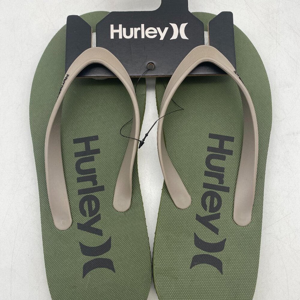 *** SUMMER SALE ***Hurley Logo Flip Flop Sandals Green US Men Various Size